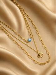 Evil Eye Trio Layered Necklace
